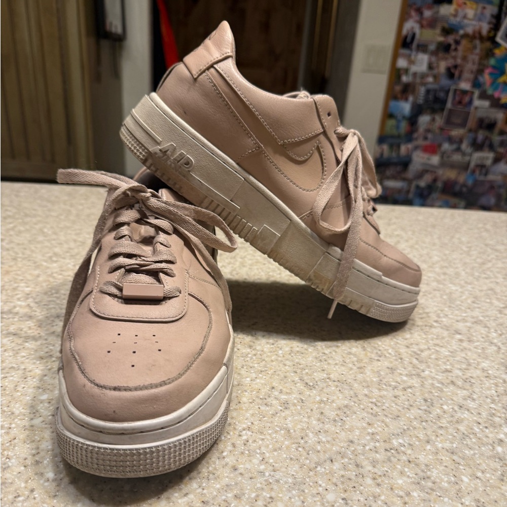 Nike Air Force 1 pale pink shoes